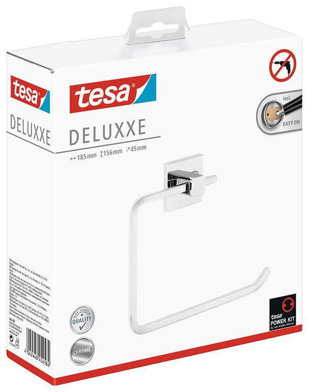 TESA DELUXXE Handtuchring – Wandmontage – 18,4 × 15,6 cm – Chrom – Metall