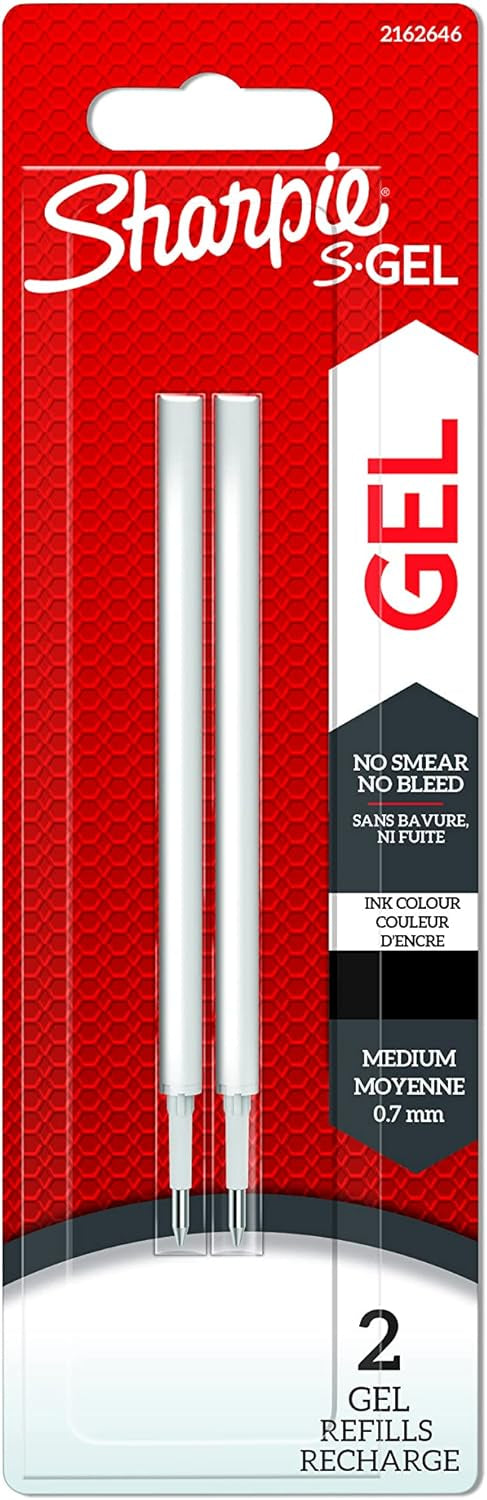 Sharpie Rollerball-Mine S Gel – schwarz, 0,7 mm, geruchsarm, 2 Stk.