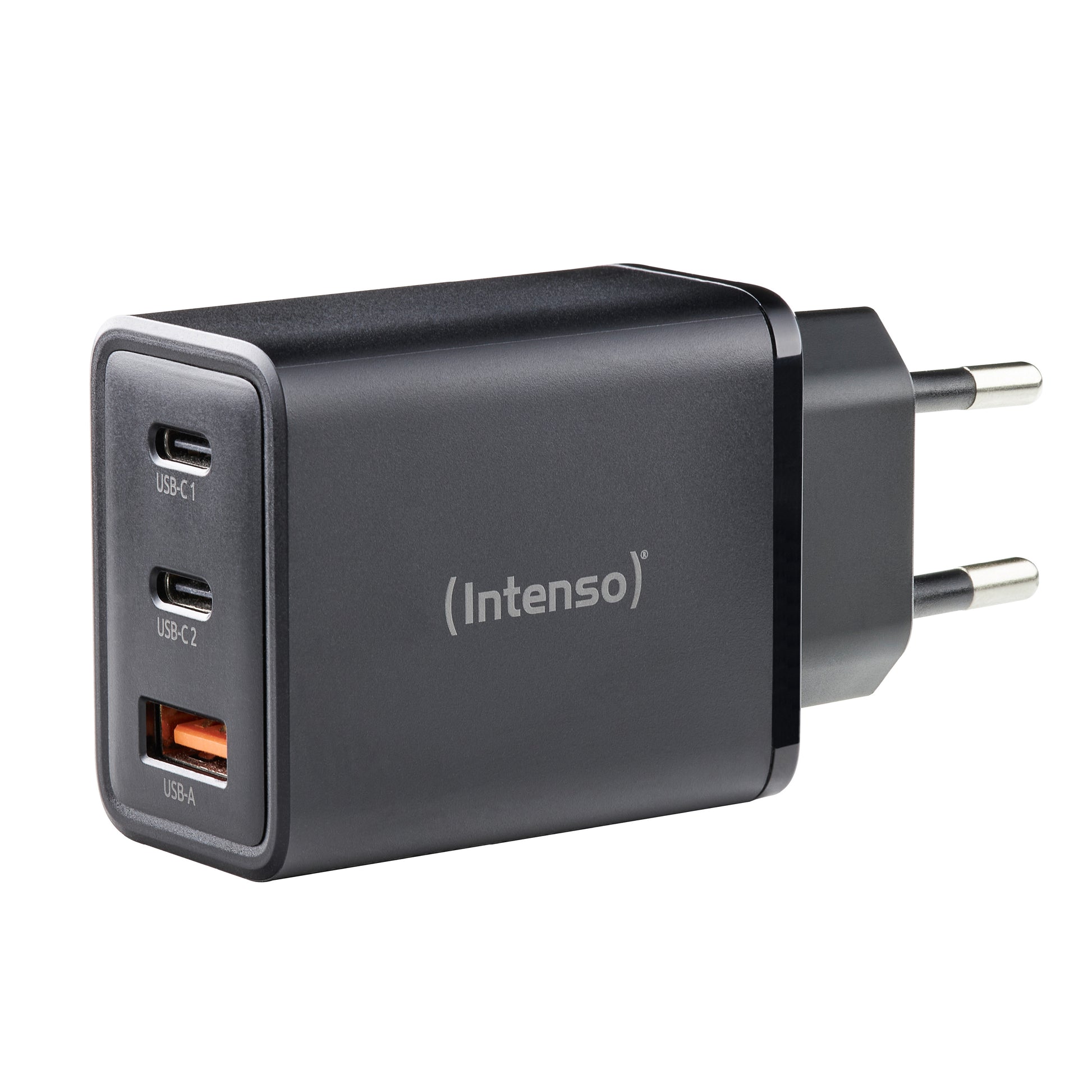 Intenso W65ACC USB-Wandladegerät 65 W – USB-C×2, USB-A×1 – GaN, Schwarz