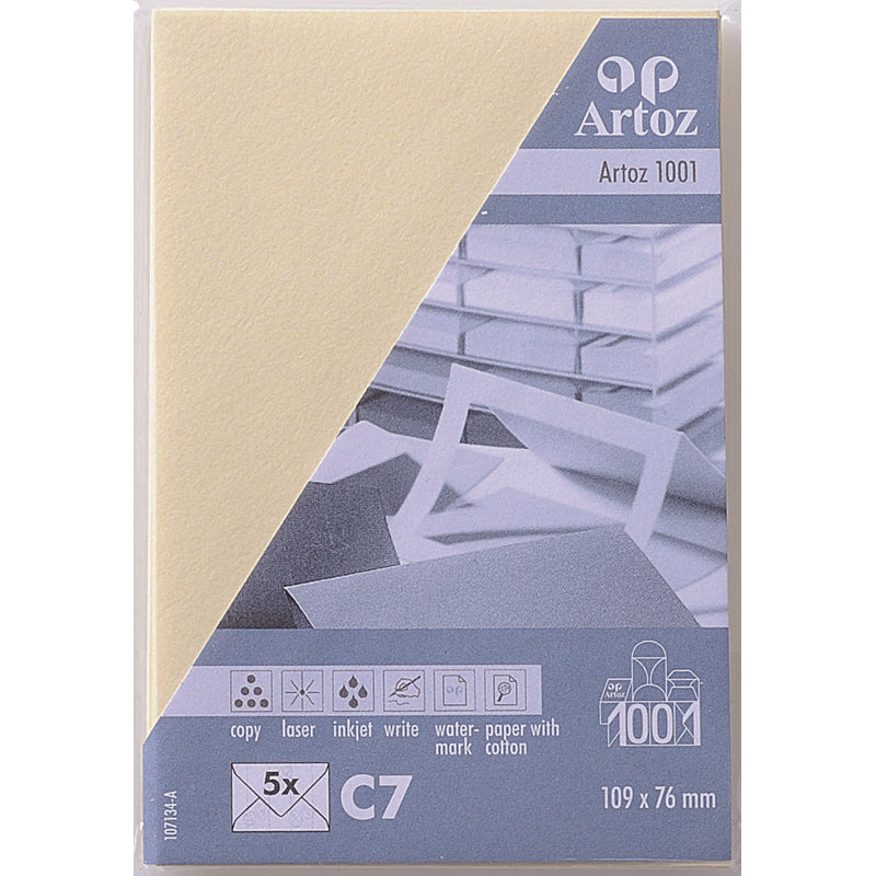 Artoz Couvert C7, ohne Fenster, selbstklebend, beige, 100 g/m²