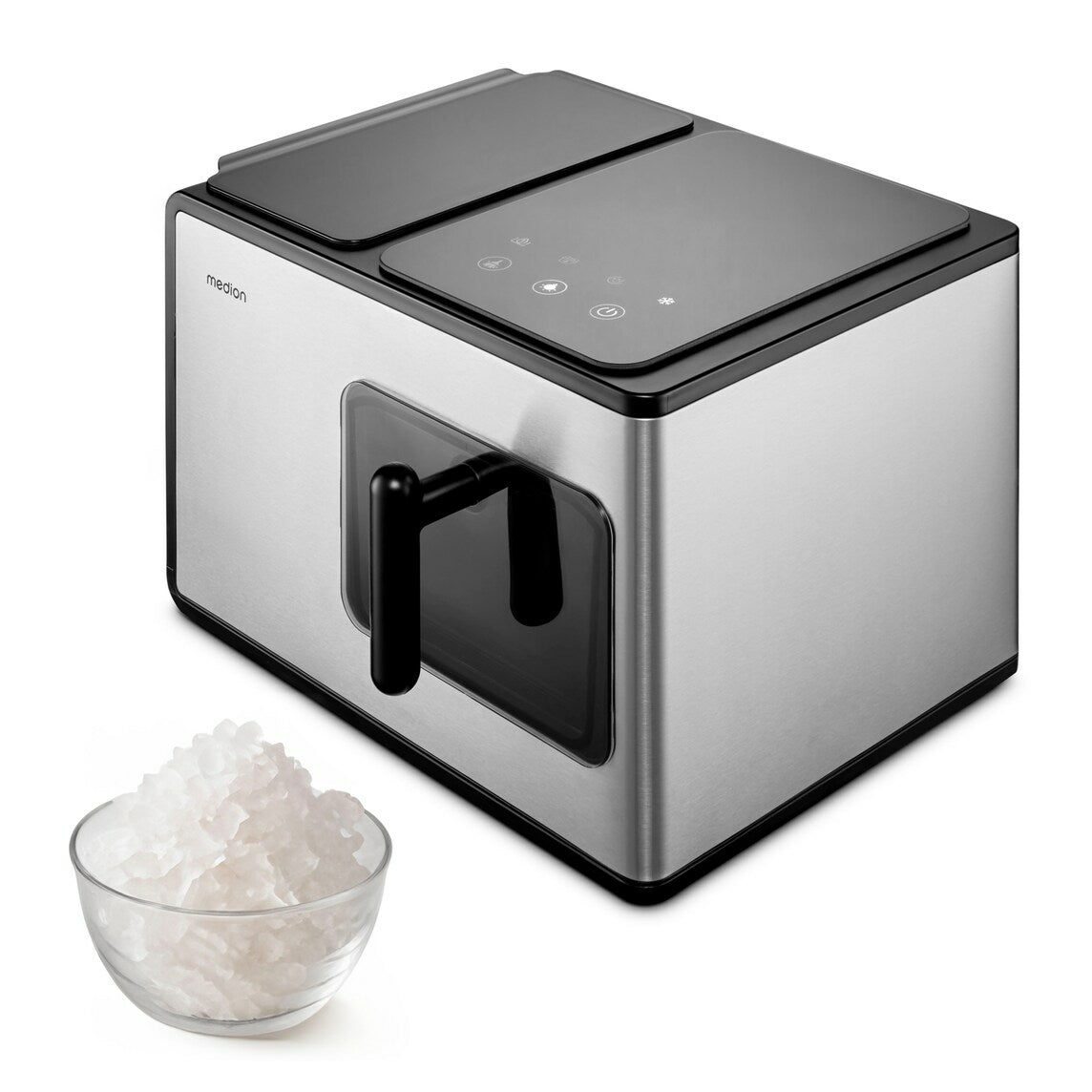 MEDION Eiswürfelmaschine MD 11960 – 15 kg/24 h, 2 l – schwarz/edelstahl
