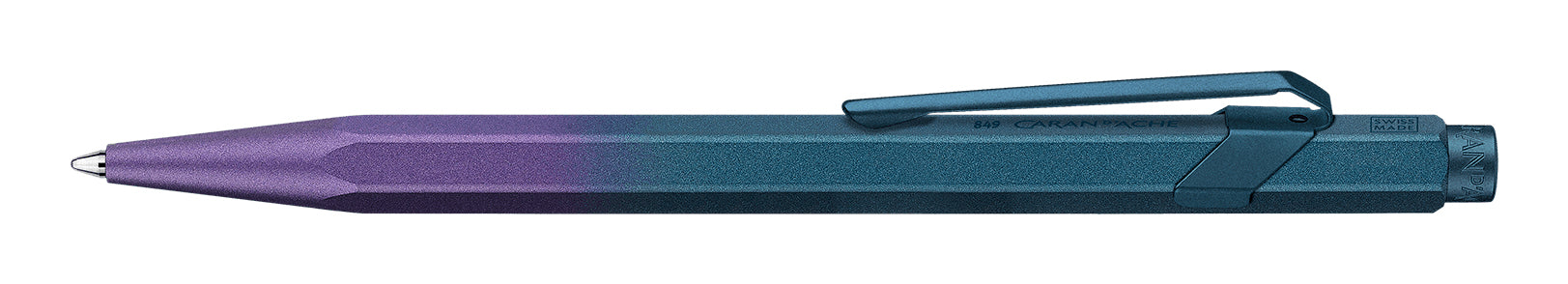 Caran d-Ache Caran d'Ache 849 Blau-Violetter Kugelschreiber – für Caran d'Ache Goliath, Schwarz, Druck, Aluminium, nachfüllbar