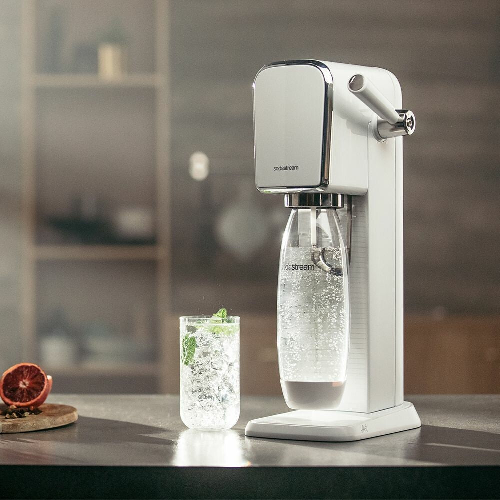 SodaStream Wassersprudler – inkl. 1 Flasche (1 l), inkl. CO₂-Zylinder (60 l), Weiss