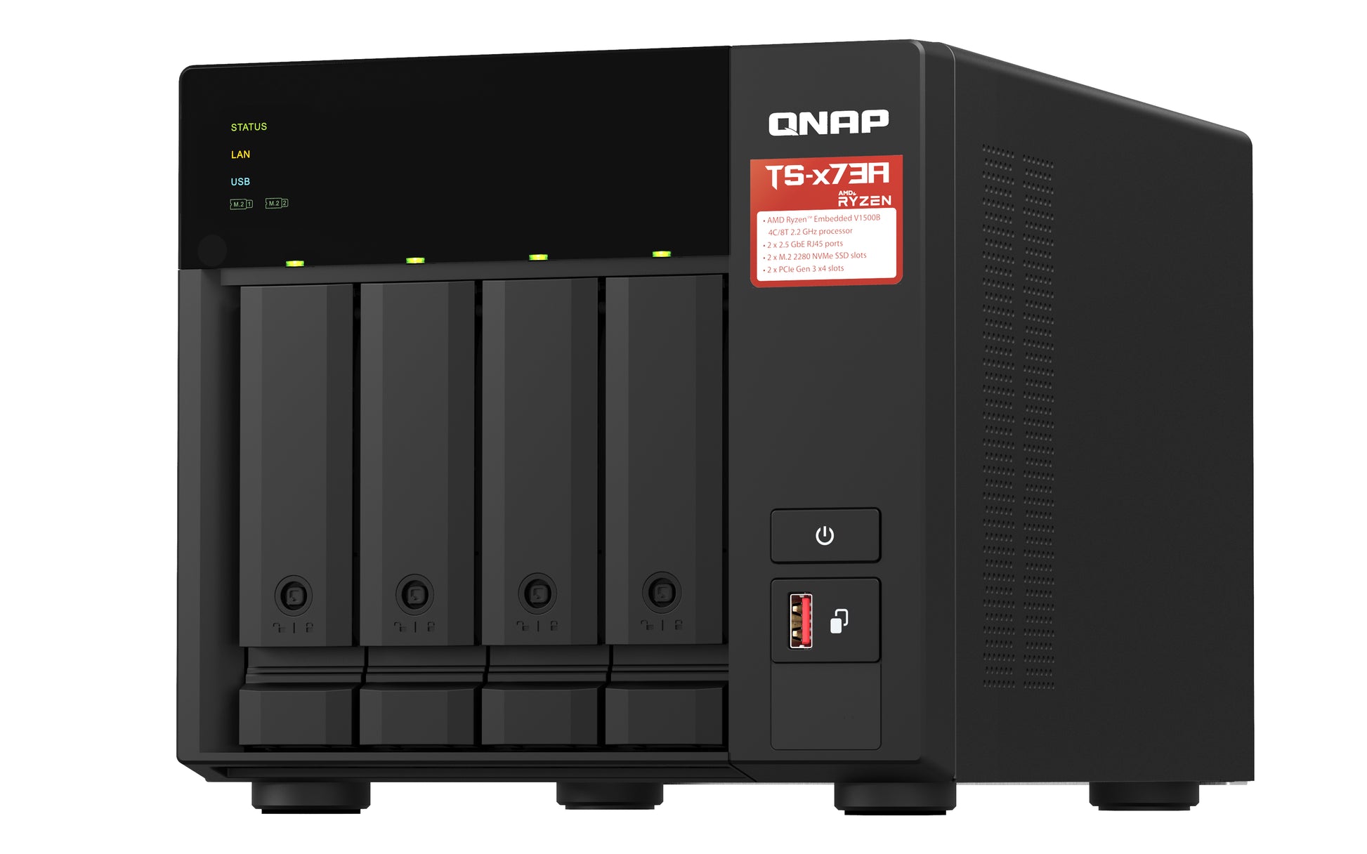QNAP TS-473A-SW5T Allgemeines Speichergerät – 2 × 2,5 GbE, 4-Bay