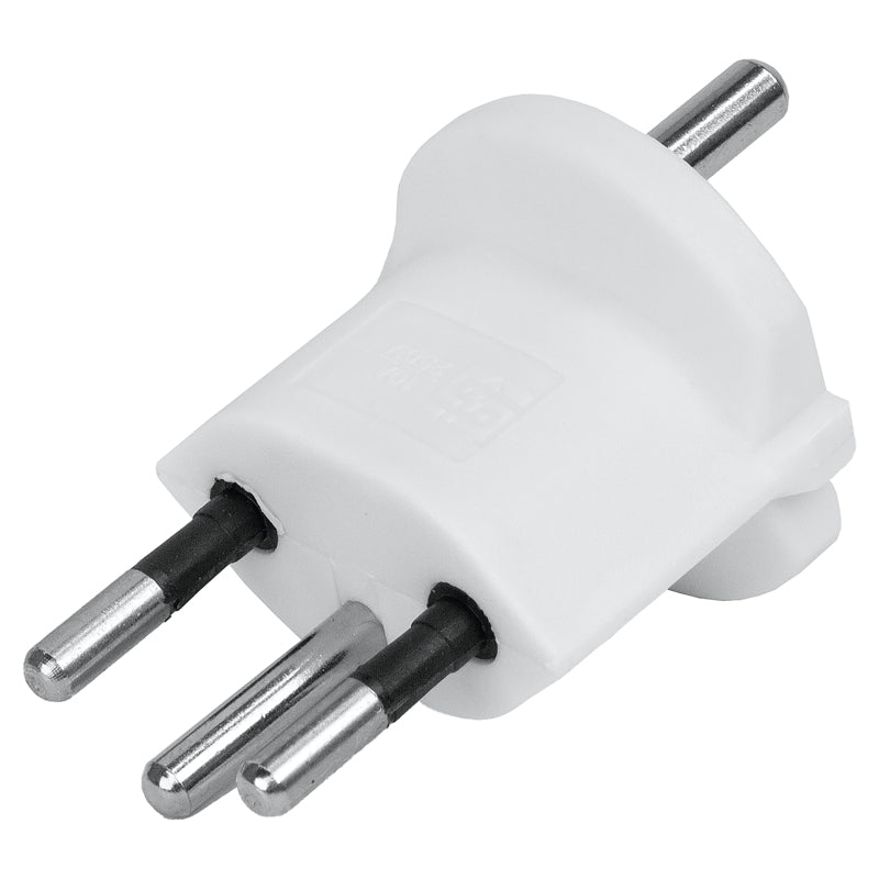 Steffen Adapterkabel, T12–Schuko (Typ E/F), 3-polig (geerdet), 10 A 250 V – Weiss