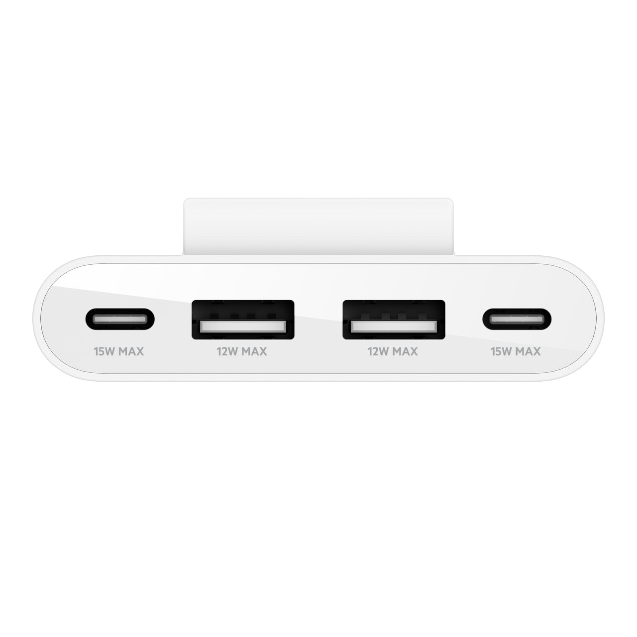 Belkin BUZ001bt2MWHB7 USB-Hub – USB-C, 2× USB-C, 2× USB-A, für iPad 9. Gen, iPad Pro 12,9", iPad mini 6. Gen