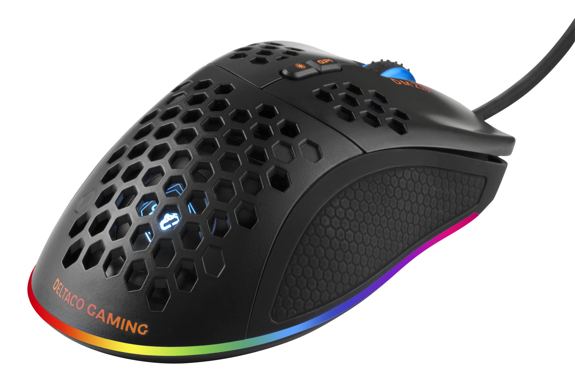 Deltaco Gaming DM210 RGB – Gaming-Maus – Kabelgebunden (USB-A), 6400 DPI, Rechtshänder, Schwarz