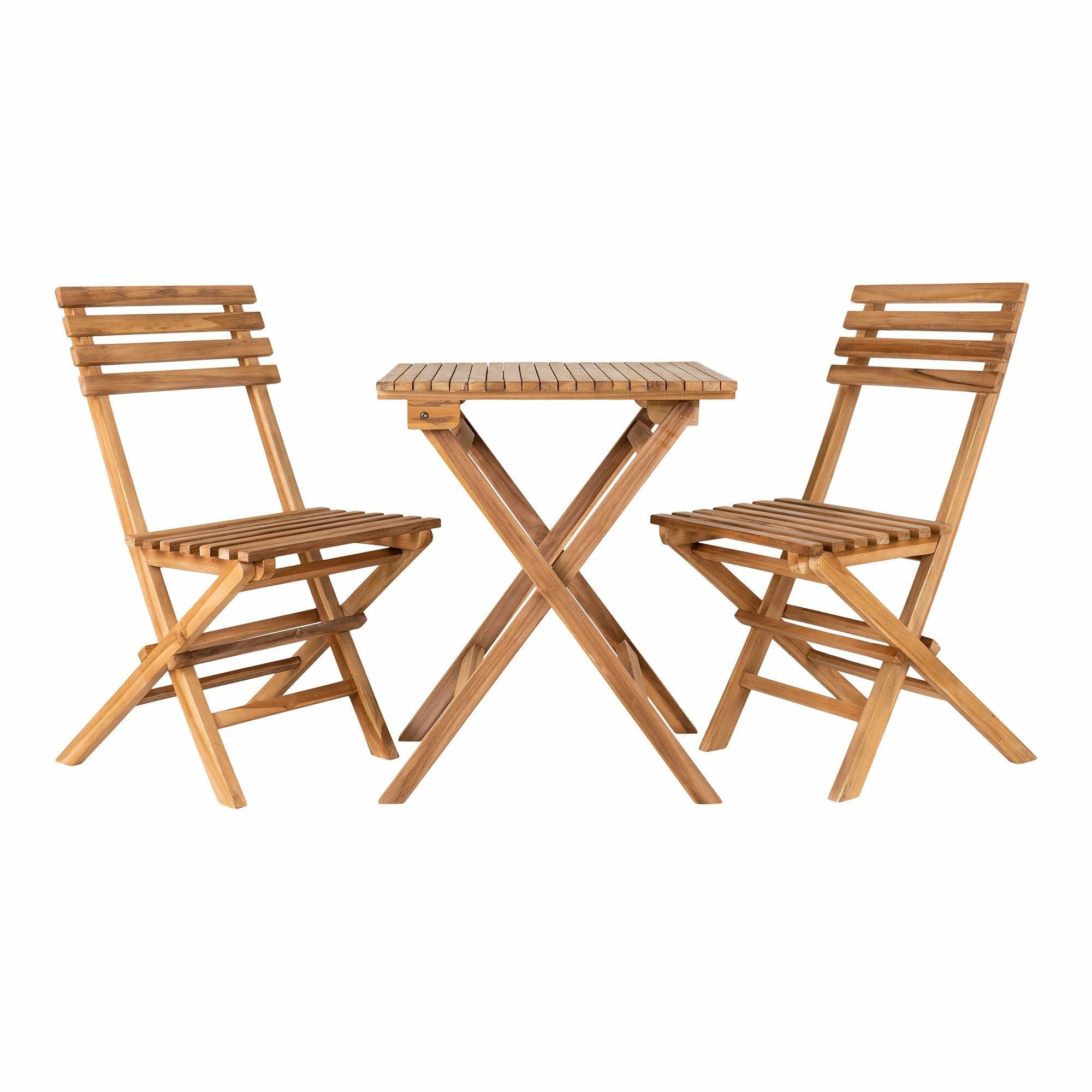 House Nordic Bistro-Set 3-teilig – Natur – Holz – Tisch 60 × 60 × 75 cm – klappbar