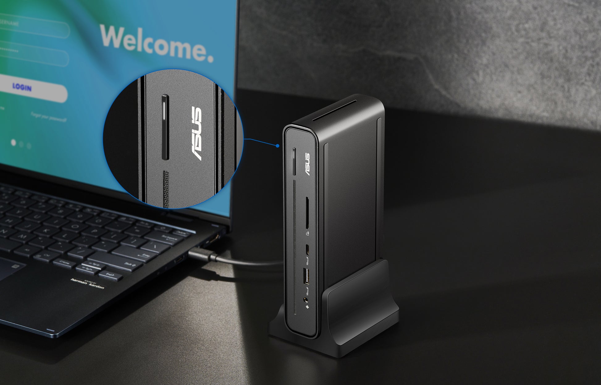 ASUS DC301 Dockingstation – USB-C, 2× DP, 1× HDMI, 3× USB-A, 90 W PD, GbE, SD, für Windows/Mac