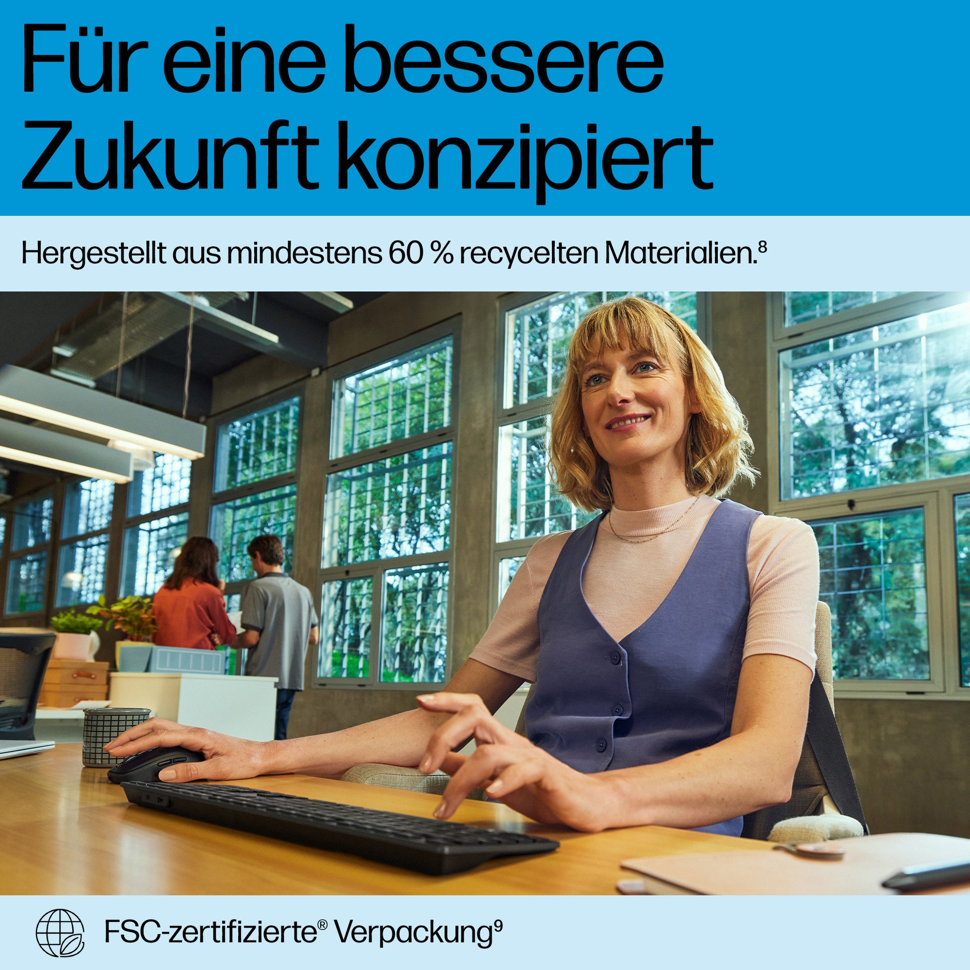 HP 720 Multi-Device – Tastatur – Bluetooth & 2,4 GHz (USB-A Empfänger) – Wiederaufladbar – Schwarz