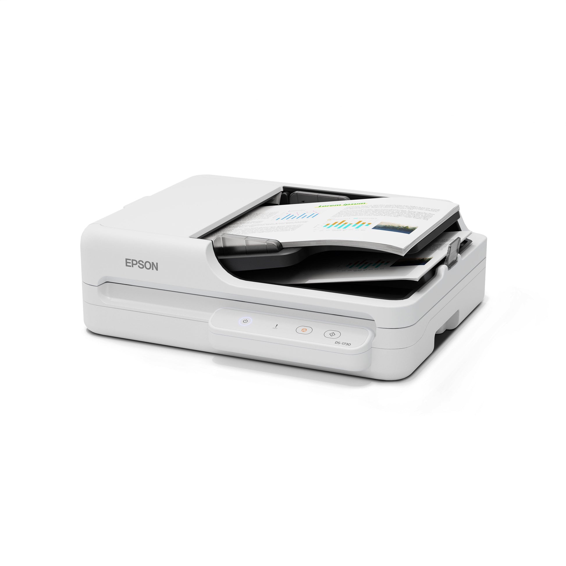Epson WorkForce DS-1730 – Flachbett + ADF, A4, Duplex, 30 Seiten/Min, ADF 60 Blatt, WLAN, 1200 dpi
