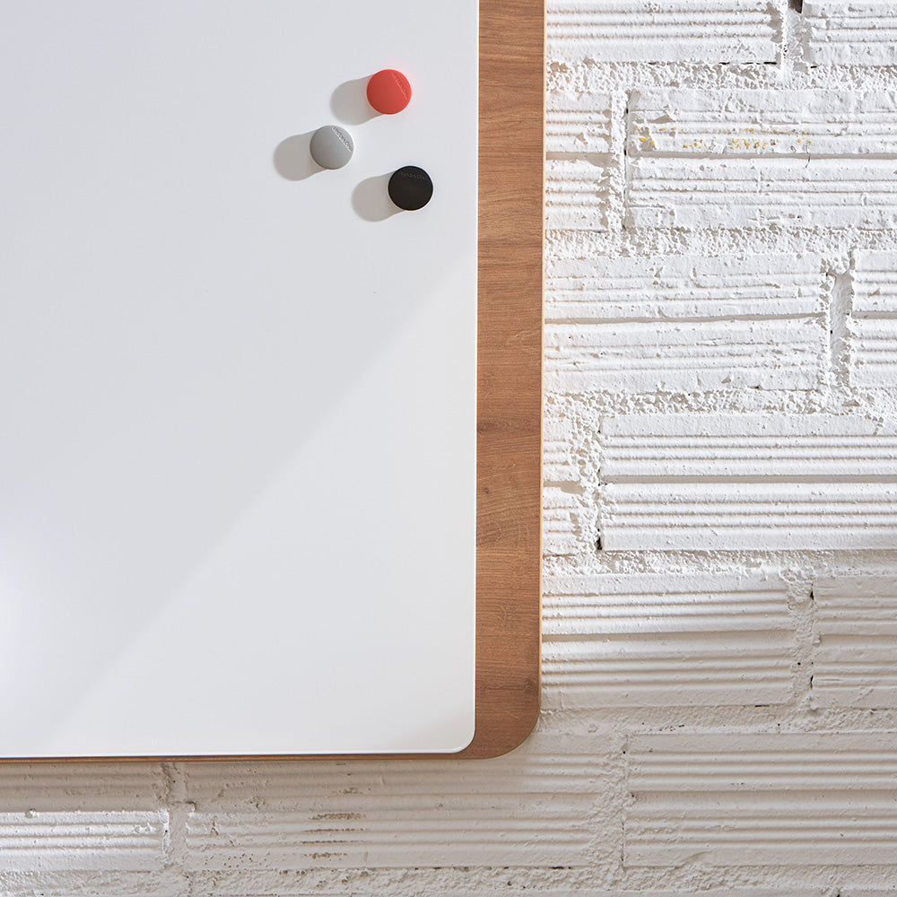 Rocada Whiteboard – 150 × 100 cm, lackierter Stahl, magnetisch, Holzrahmen, Eiche