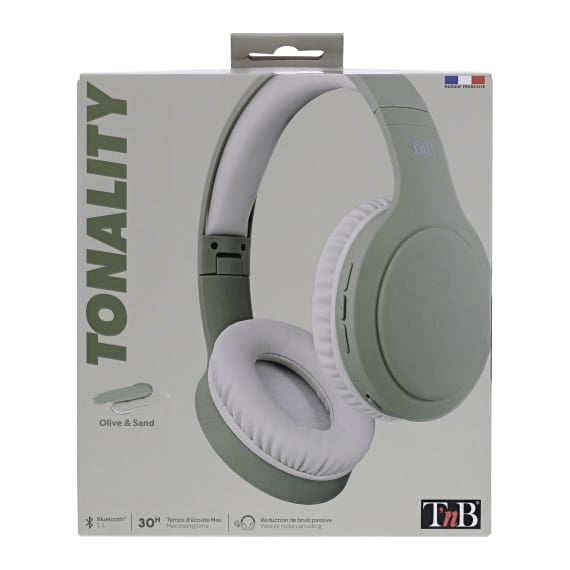 T'nB Tone On-Ear Kopfhörer – Stereo, Kabel + BT, Olivgrün, BT 5.1