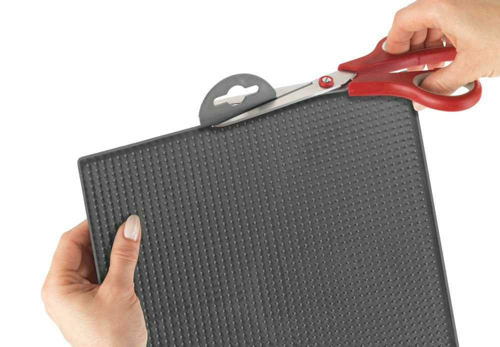 Wenko – Abtropfmatte 40 × 30 × 1 cm, Kunststoff, Grau