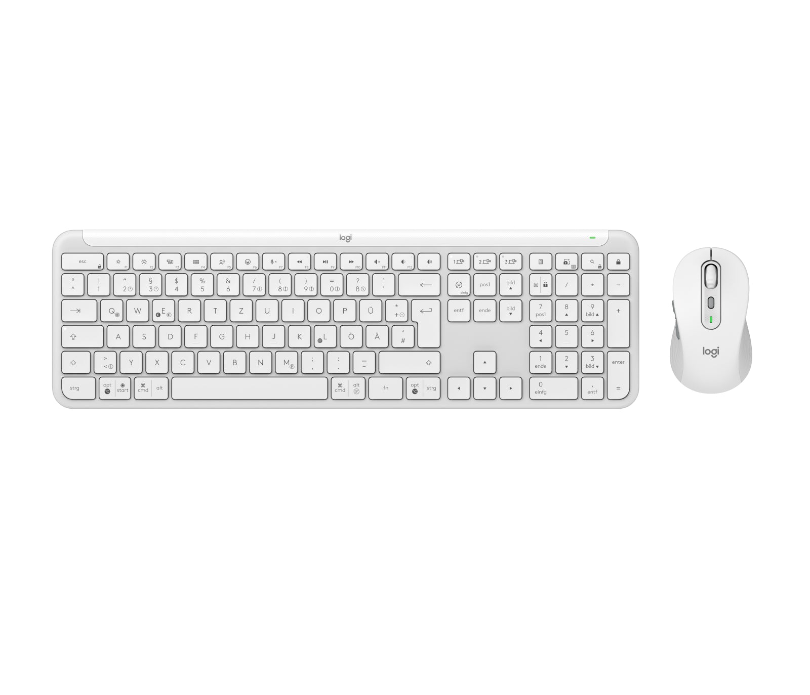 Logitech Signature Slim Combo MK950 – Tastatur, DE-Layout (DE), Weiss
