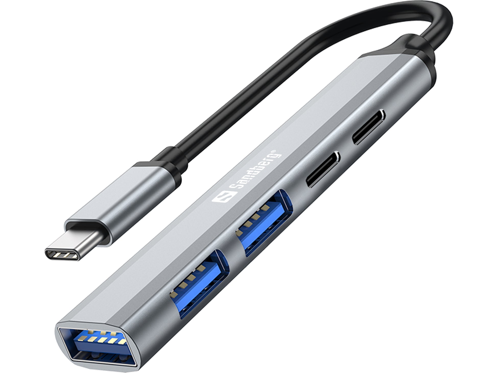 Sandberg 336-50 USB-Hub – USB-C, 3× USB-A, 2× USB-C, 65 W PD, für Windows/Mac