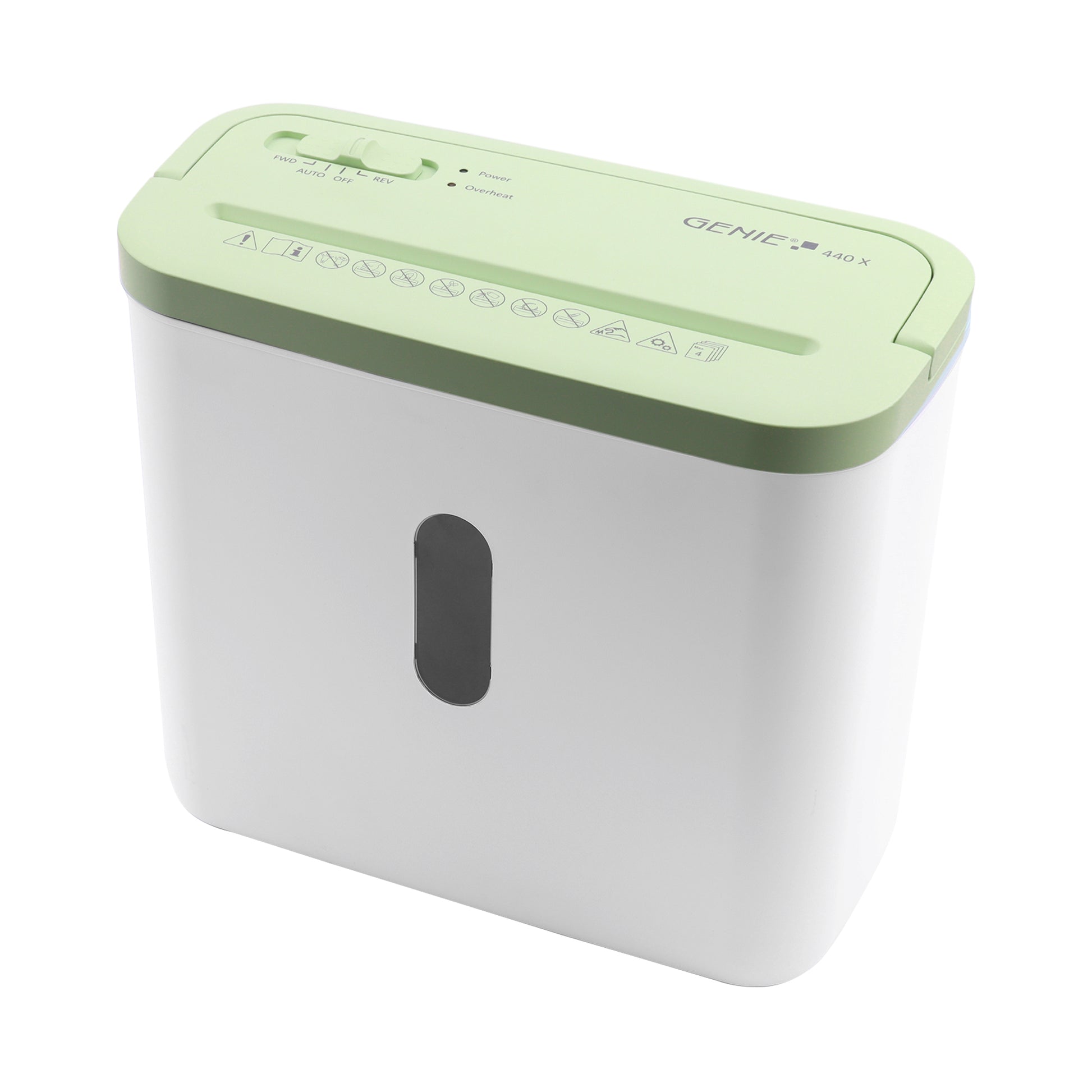 Genie 440X Aktenvernichter – Streifenschnitt, P-4, 4 × 38 mm, 4 Blatt, 8 l