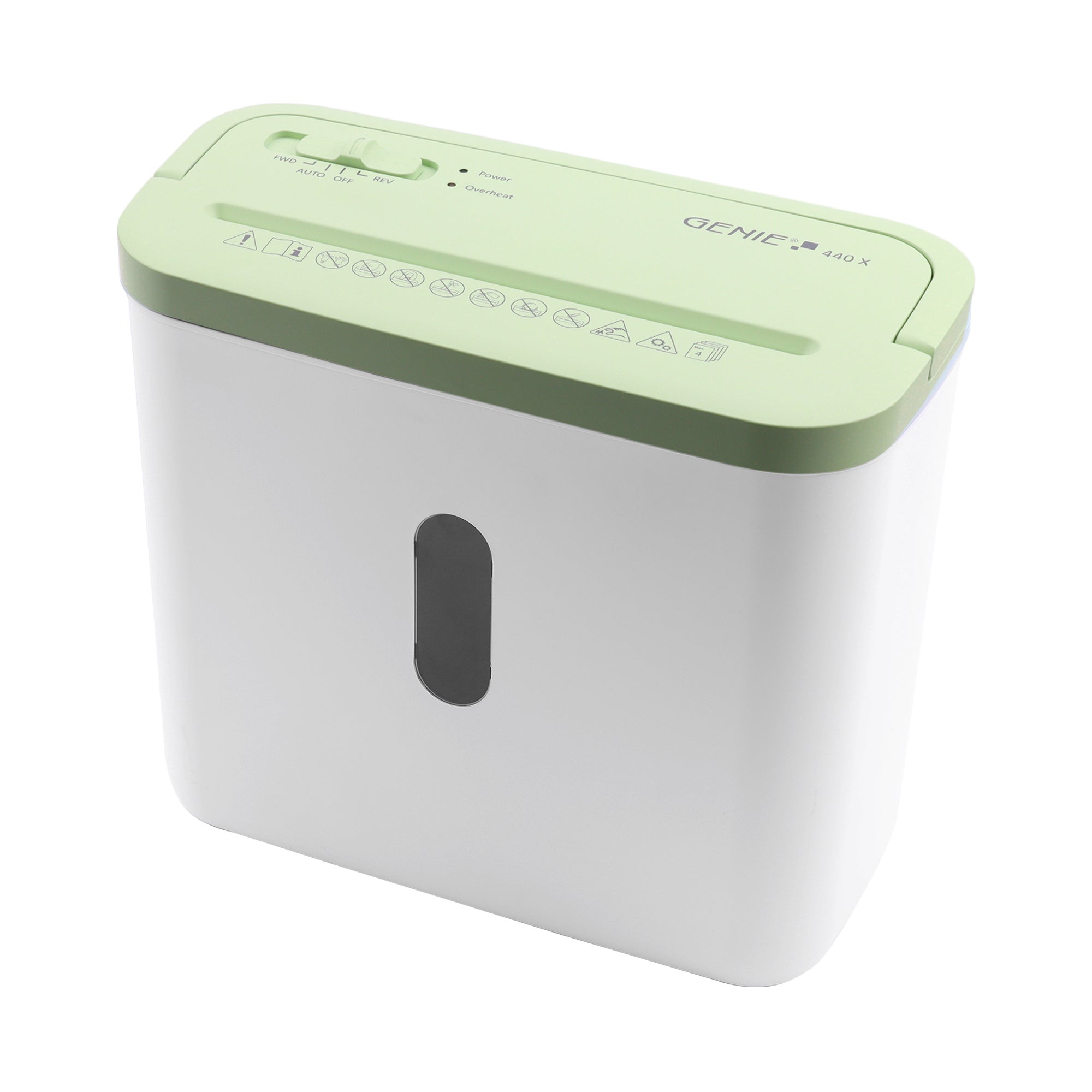 Genie 440X Aktenvernichter – Streifenschnitt, P-4, 4 × 38 mm, 4 Blatt, 8 l