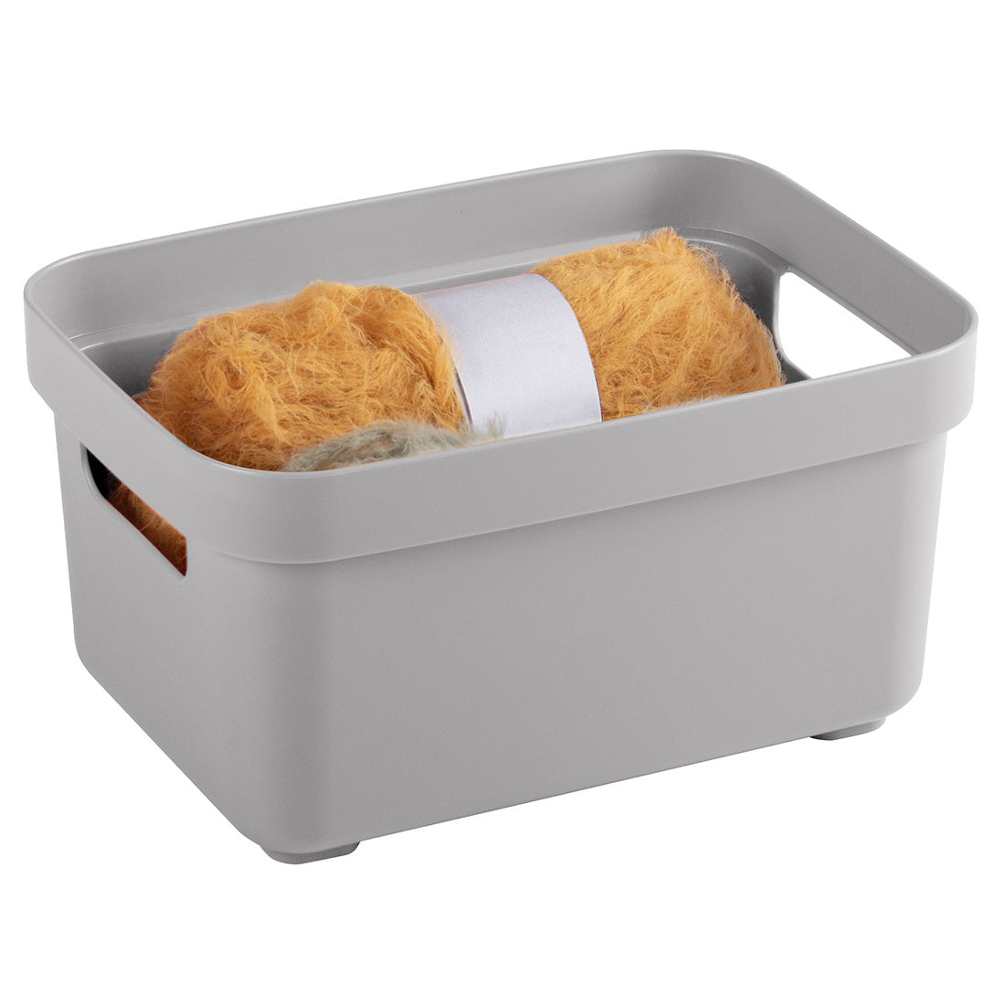 Sigma home Aufbewahrungsbox 2,5 l (ohne Deckel) – Kunststoff – Grau – stapelbar, mit Griff – 177 × 128 × 93 mm