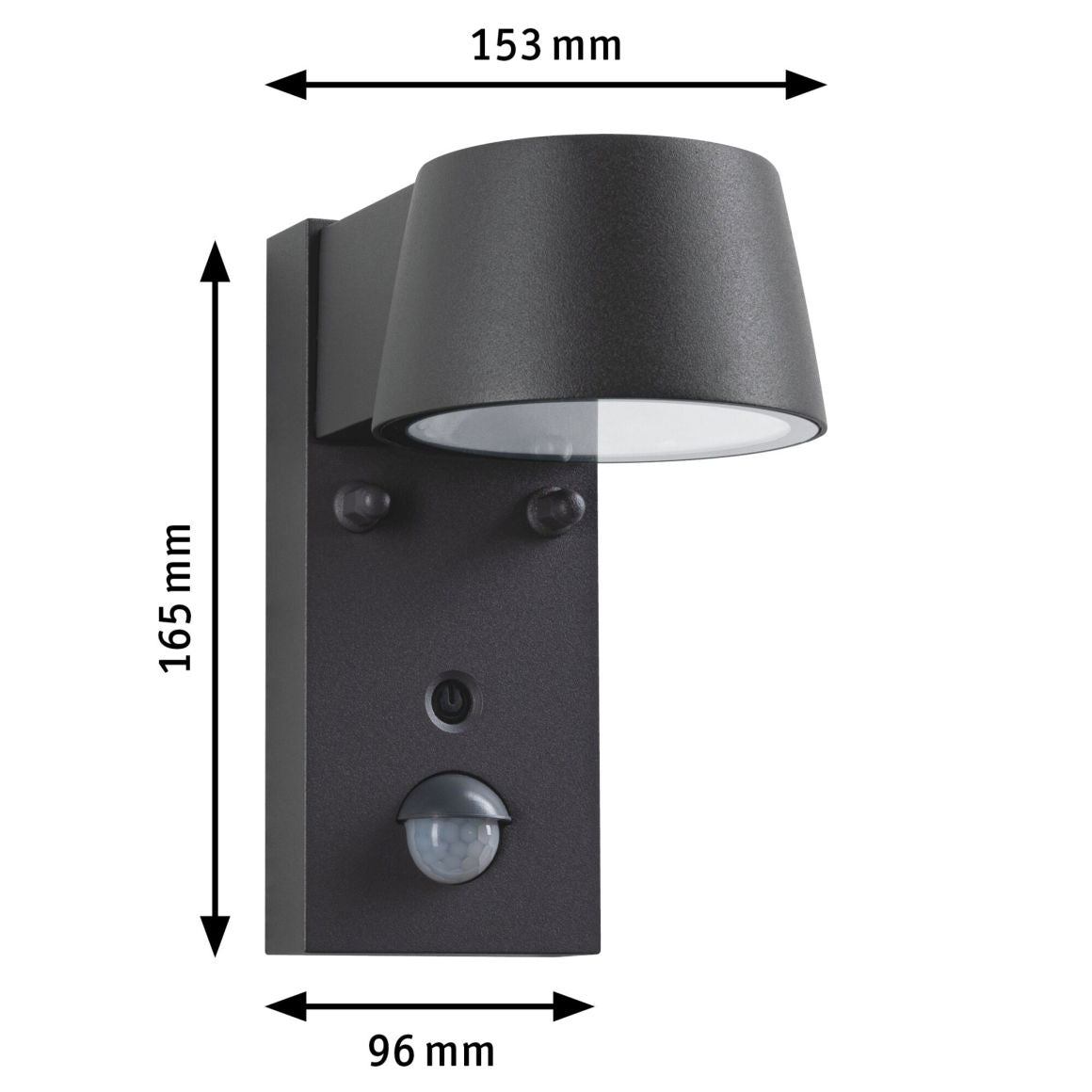 Paulmann Aussenwandleuchte – Warmweiss, 2200–3000 K, IP44, Netzbetrieb, mit Bewegungsmelder, Grau, Aluminium