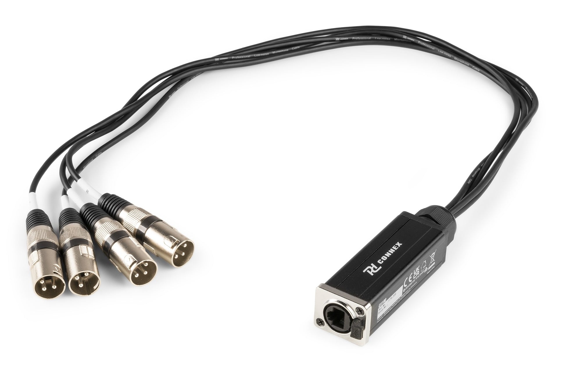 PD-Connex XLR-Kabel – RJ45 auf 4× XLR (3-pol, Stecker) – 0,7 m