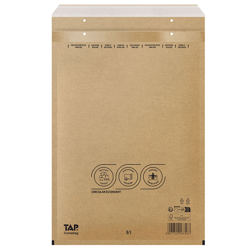 Luftpolstertasche – 300 × 445 mm, selbstklebend, Folie, braun – 100 Stk.