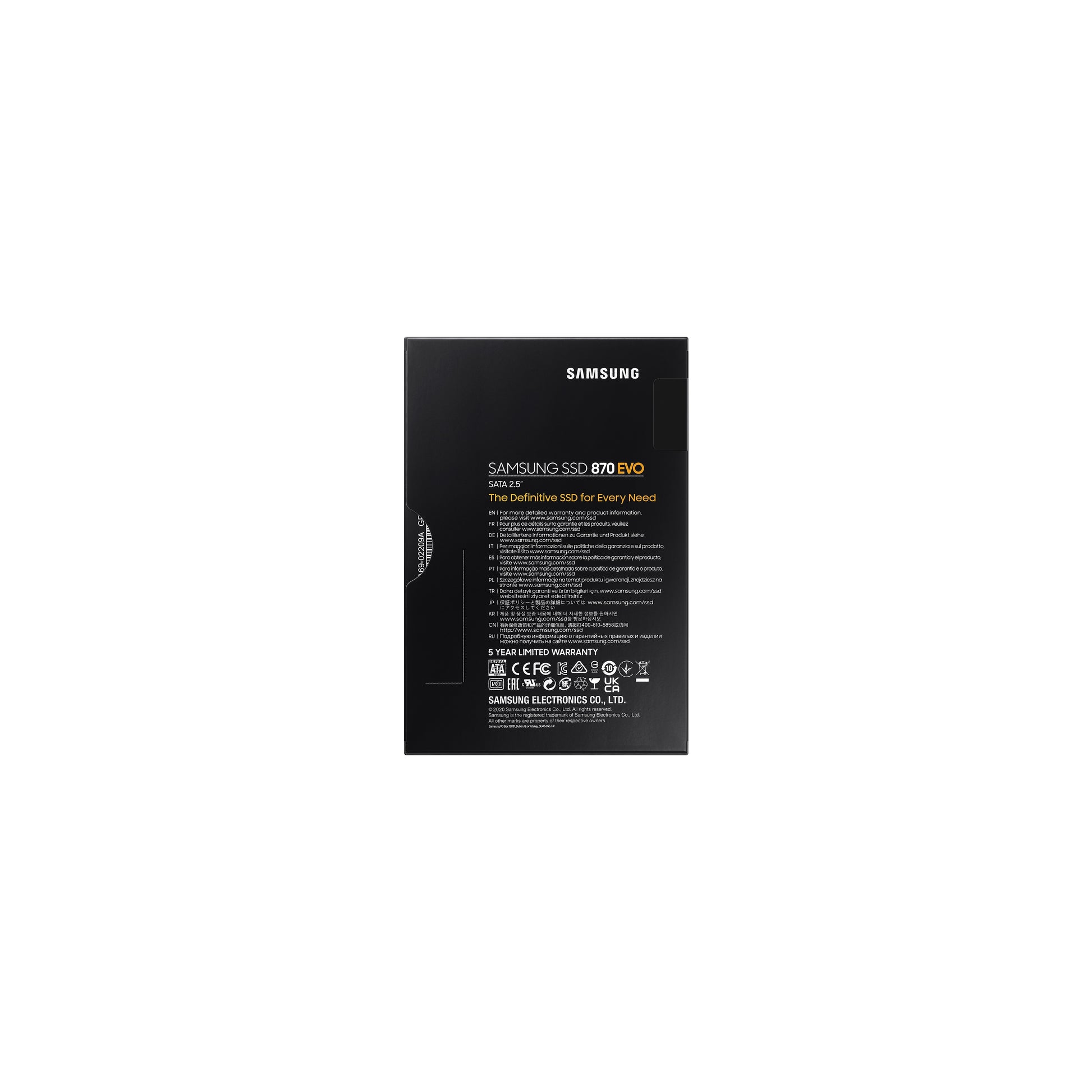 Samsung 870 EVO 2 TB – 2,5" SATA SSD, 560/530 MB/s