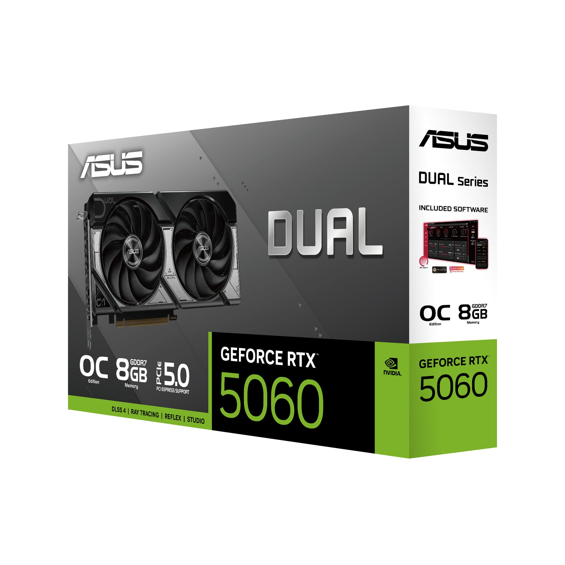 ASUS DUAL-RTX5060-O8G – PCIe Grafikkarte – 8 GB GDDR7, 3×DP, 1×HDMI, PCIe 5.0, 1×8‑pin