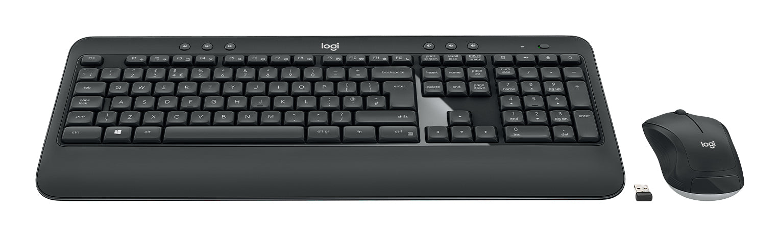 Logitech MK540 Advanced – Tastatur- und Maus-Set – 2,4 GHz USB-A (Unifying-Empfänger) – QWERTY (Nordisch) – Schwarz