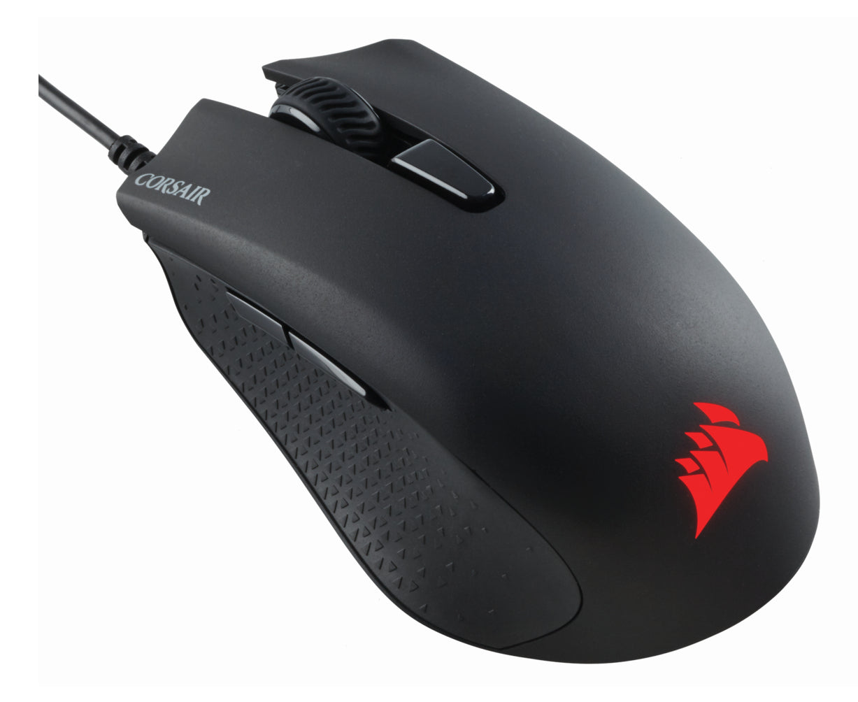 Corsair Harpoon RGB Pro – Gaming-Maus – Kabelgebunden (USB‑A), 12000 DPI, RGB-Beleuchtung, rechts, Schwarz