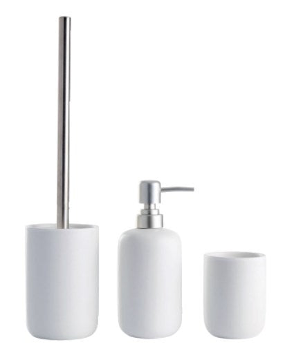 Schou Badezimmer-Set – Keramik, freistehend, Weiss, 3-teiliges Set