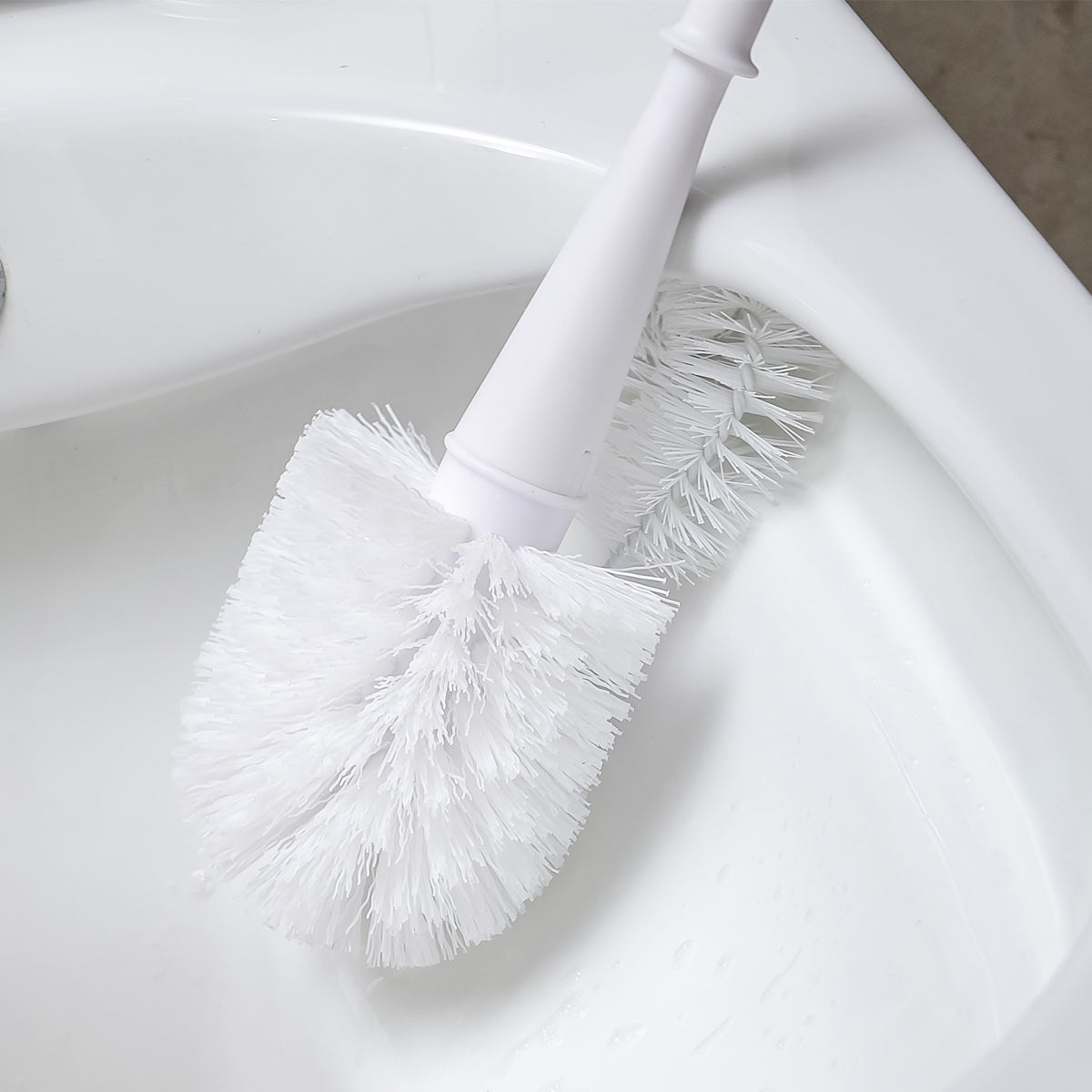 CREaCLEAN WC-Bürstenset – Polypropylen, weiss, grau, bodenstehend, Kopf austauschbar, H 36,2 cm, Ø 8 cm