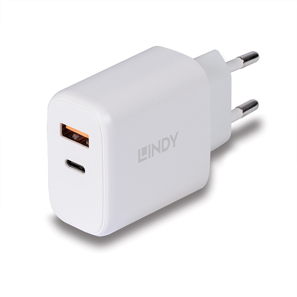 Lindy Ladegerät – 30 W, 1× USB-A + 1× USB-C