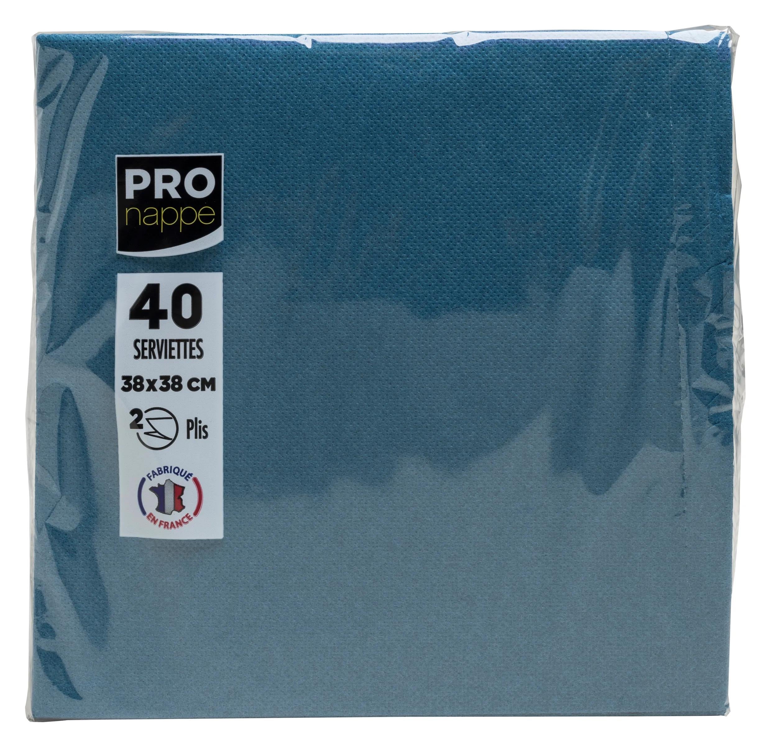 PRONAPPE Servietten blau – 38 × 38 cm, 2-lagig – 40 Stück