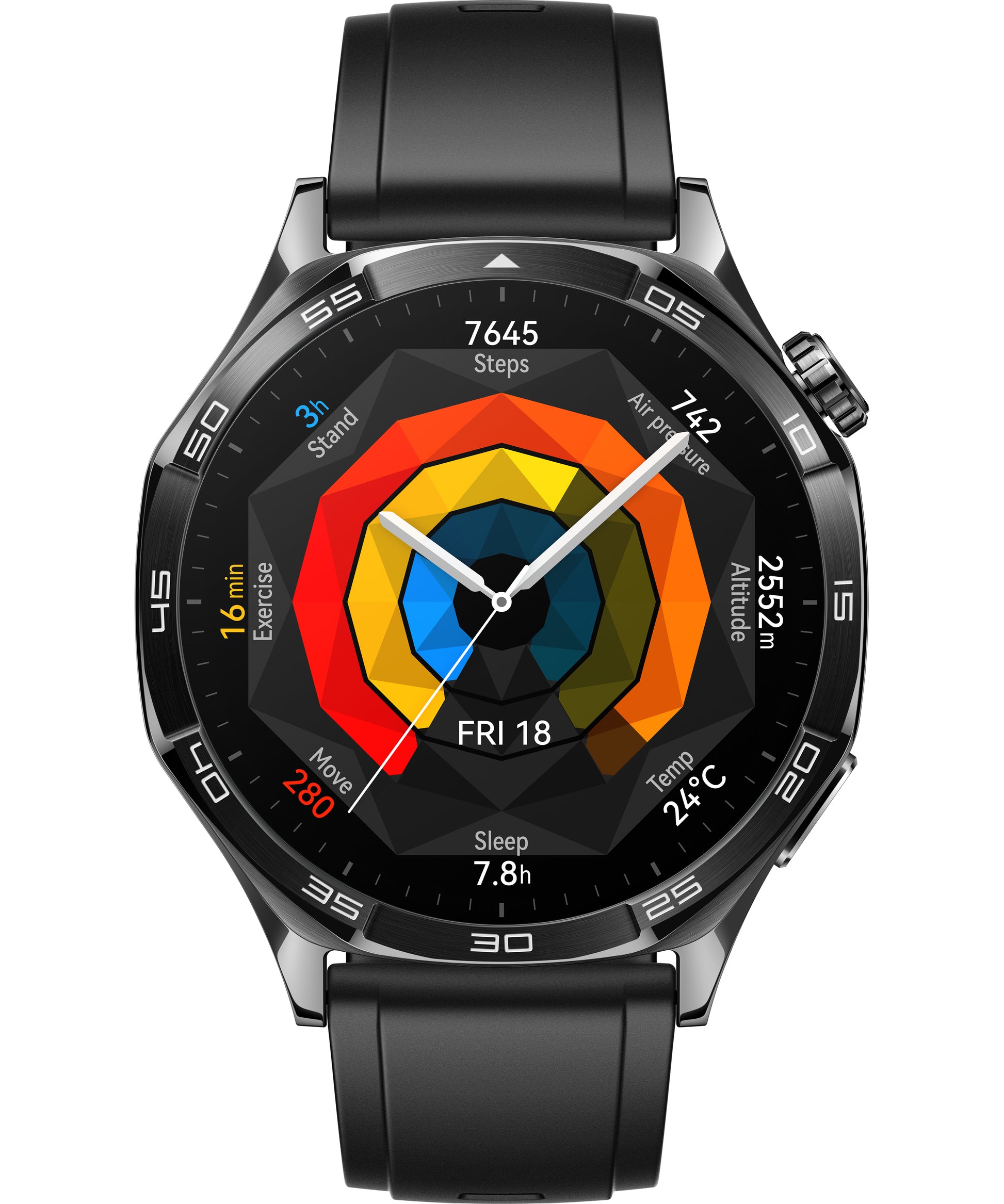 Huawei Watch GT 5 – 46 mm, AMOLED, Edelstahl, Schwarz, 5 ATM