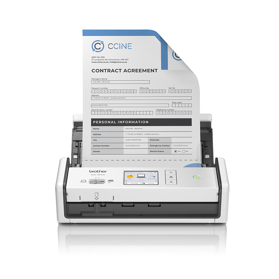 Brother ADS-1800W – Einzugsscanner, A4, Duplex, 30 Seiten pro Minute, ADF 20 Blatt, WLAN, 1'200 dpi