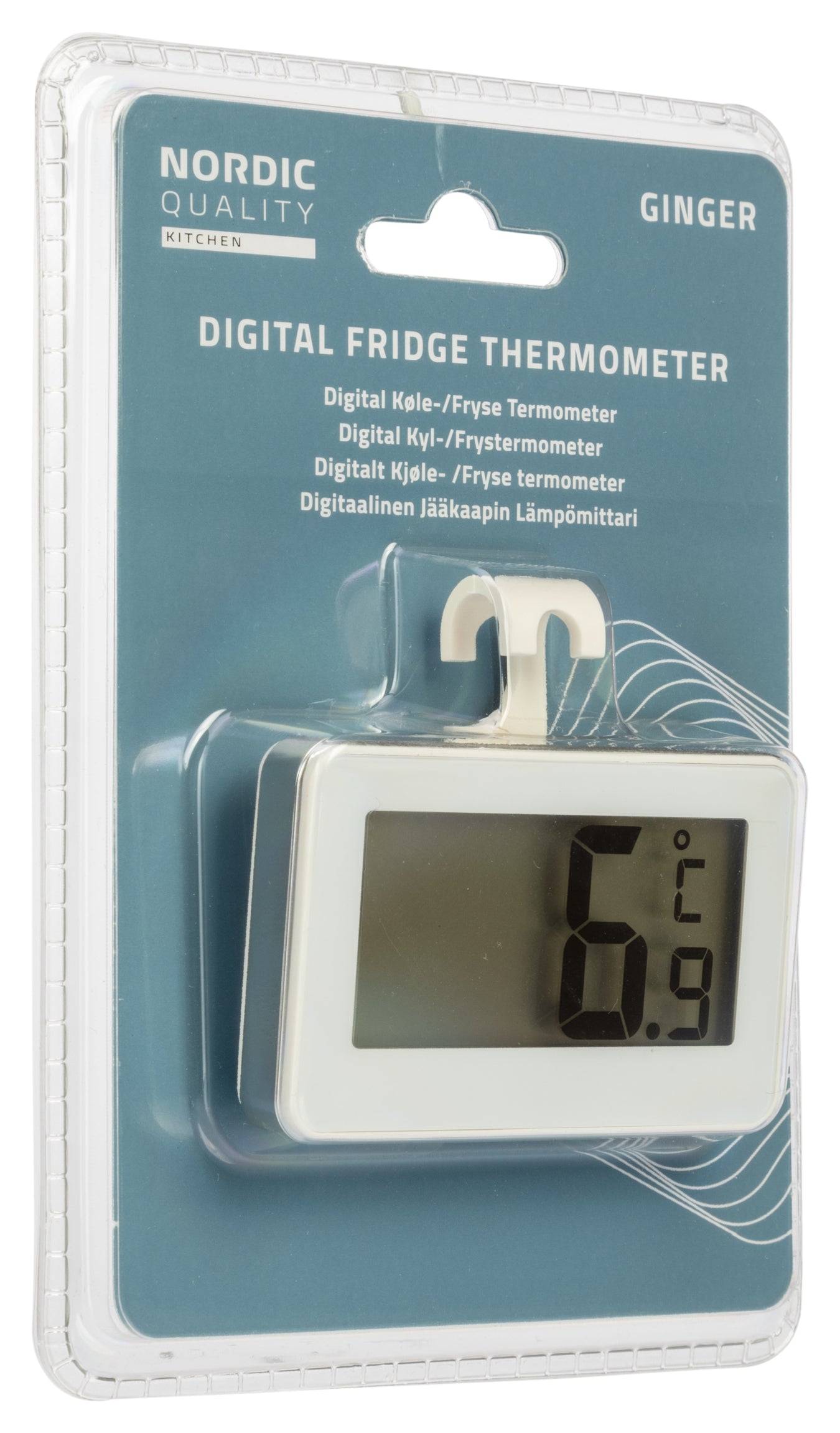 Nordic Quality 352422 – Thermometer, LCD-Anzeige, magnetische Rückseite – Weiss, für Kühlschrank