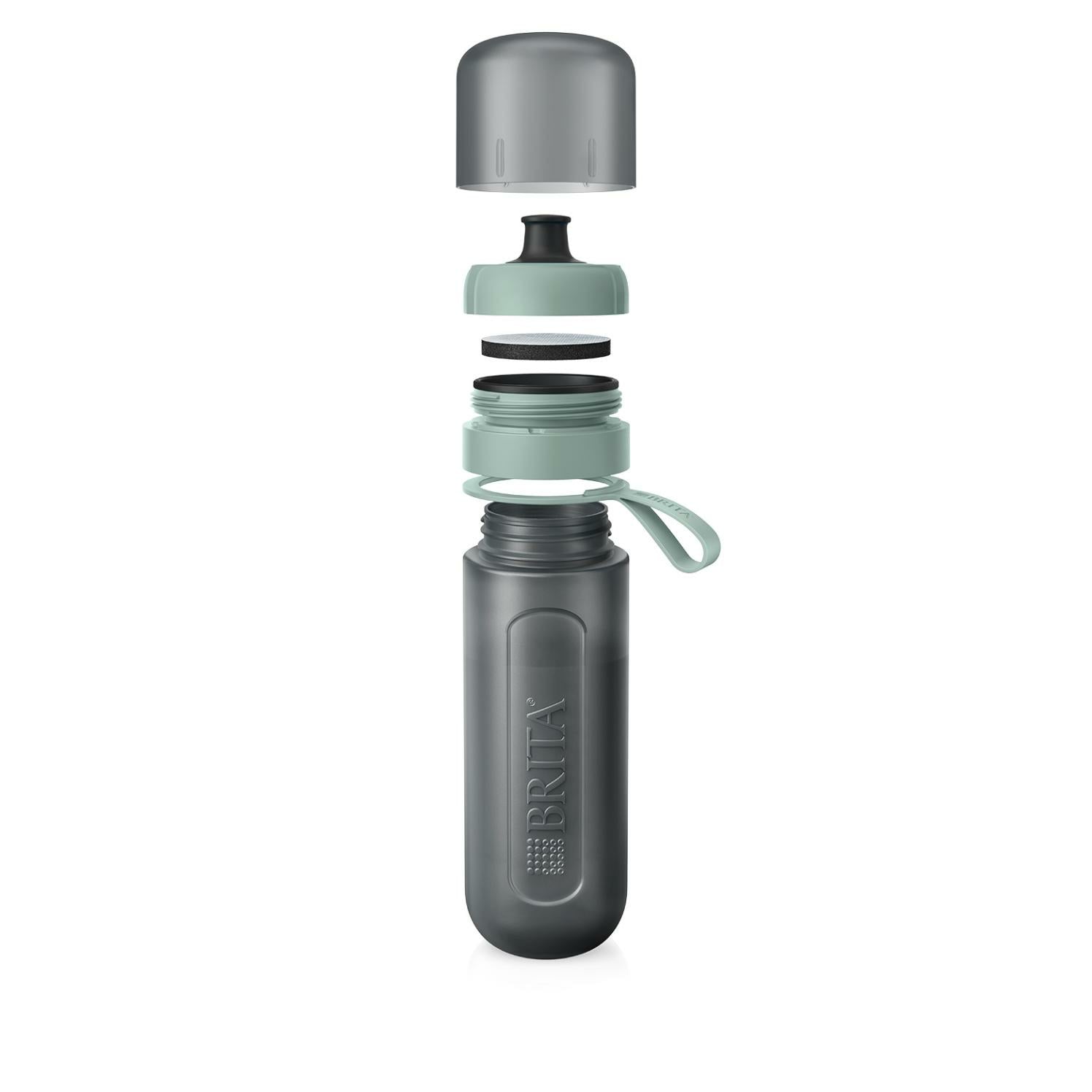 Brita Active Filterflasche 600 ml – mit Aktivkohlefilter, Kunststoff, Dunkelgrün