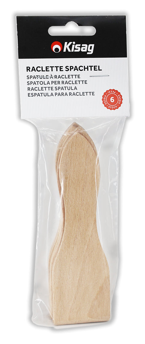 Kisag Raclette-Spachtel 6 Stk., 12,5 × 3,8 × 0,3 cm, Buche, braun