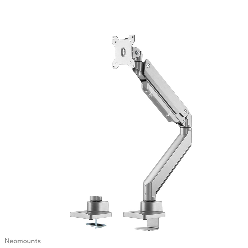 Neomounts NM-D775SILVER – Tischhalterung, Tischklemme, bis 32", VESA 100 × 75 mm, 16 kg, neigbar, Gasfeder-Dämpfung