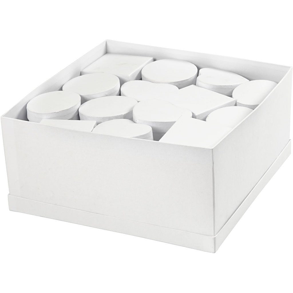 Creativ Company Mittlere Pappschachteln – Ø 12 cm × 5 cm – weiss – 27 Stk.