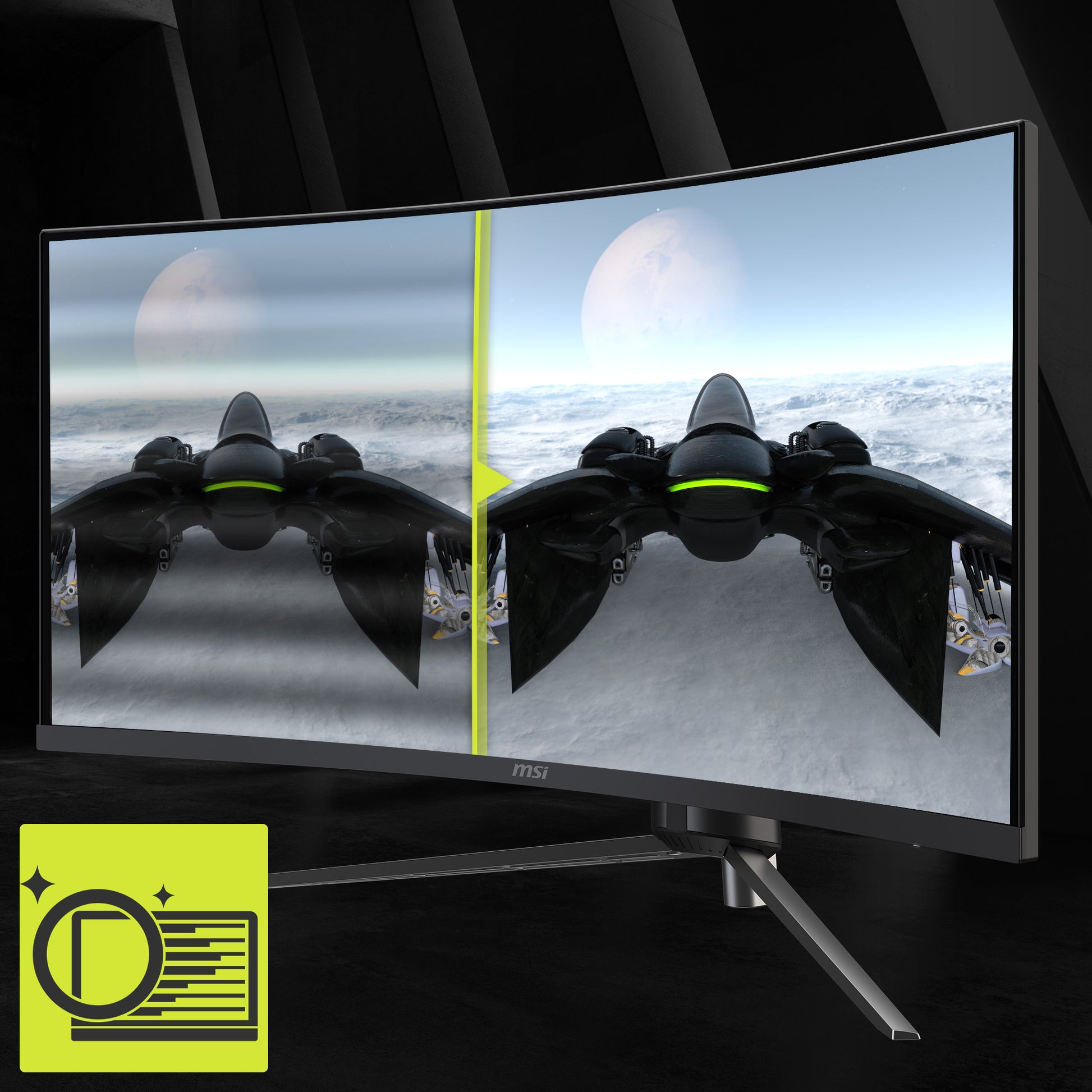 MSI MAG 345CQRDE – Monitor, 34", 3440 × 1440, VA, 180 Hz, 300 cd/m², Gebogen, USB-C, VESA 100 × 100, Schwarz
