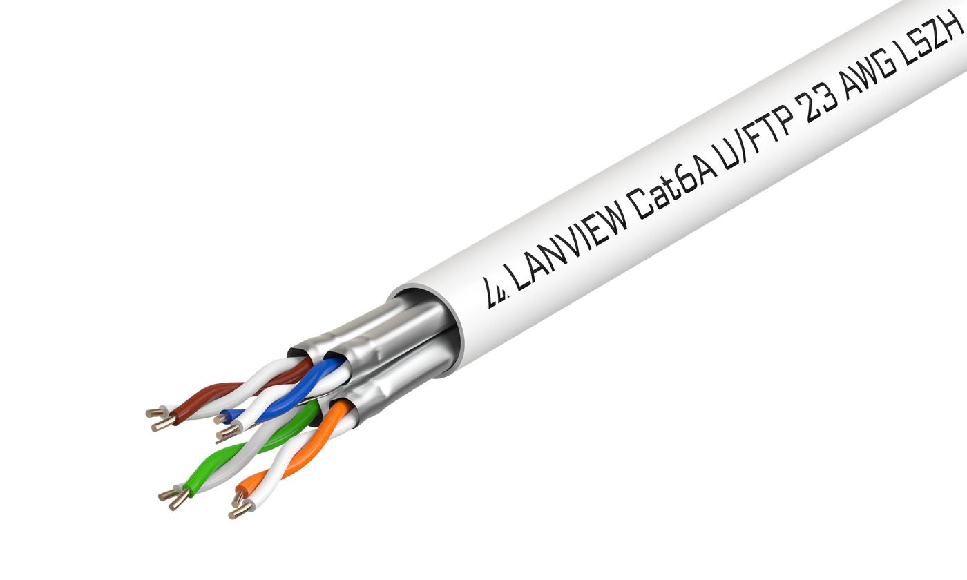 Lanview Cat6a U-FTP Netzwerkkabel – 500 m, weiss, LSZH
