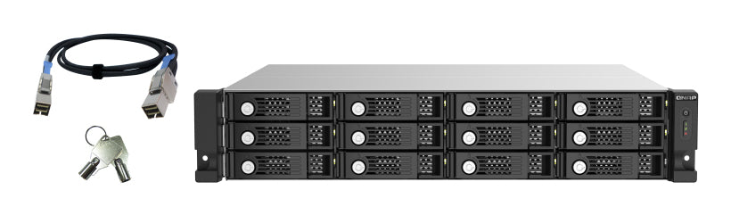 QNAP TL-R1220SEP-RP – 12-Bay Rack 2U HDD/SSD-Gehäuse – für 2,5"/3,5" HDD/SSD, SAS/SATA