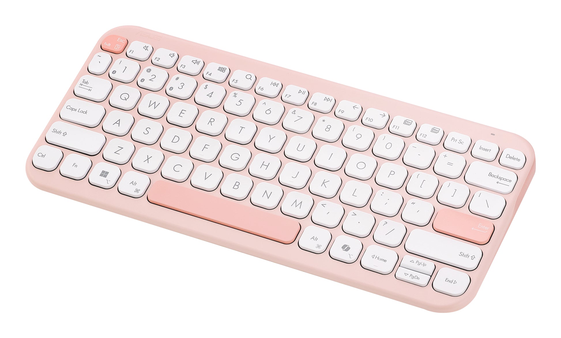 ASUS Marshmallow KW100 – Tastatur 75% – Schere – Bluetooth – QWERTZ (DE) – ohne Ziffernblock – Pink