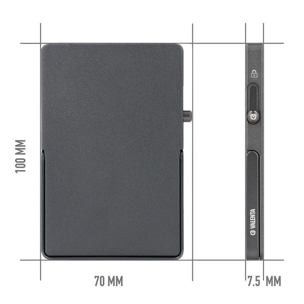 Valenta Halterung – für MagSafe, 100 × 70 × 7,1 mm, Aluminium, schwarz