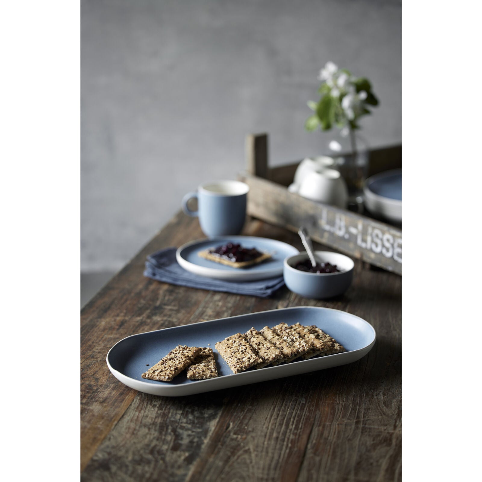 Studio Round Frühstücks- & Dessertteller – Ø 21 cm, Steinzeug, Blau, spülmaschinenfest, mikrowellengeeignet