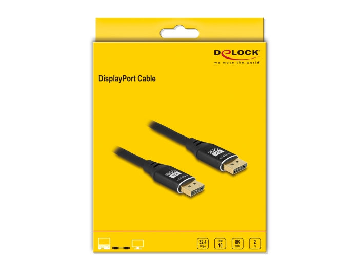 Delock DisplayPort Kabel DP 1.4 8K 60 Hz – 2 m