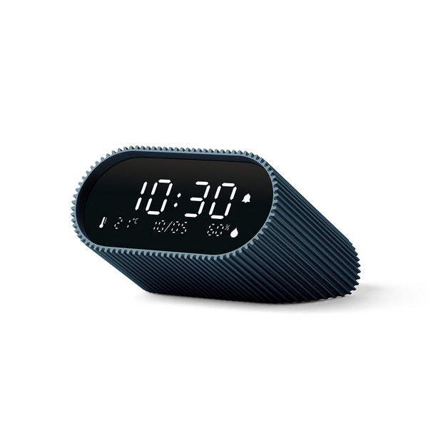 Lexon Wecker Ray Clock – digital, blau, Aluminium, Schlummerfunktion, Thermometer