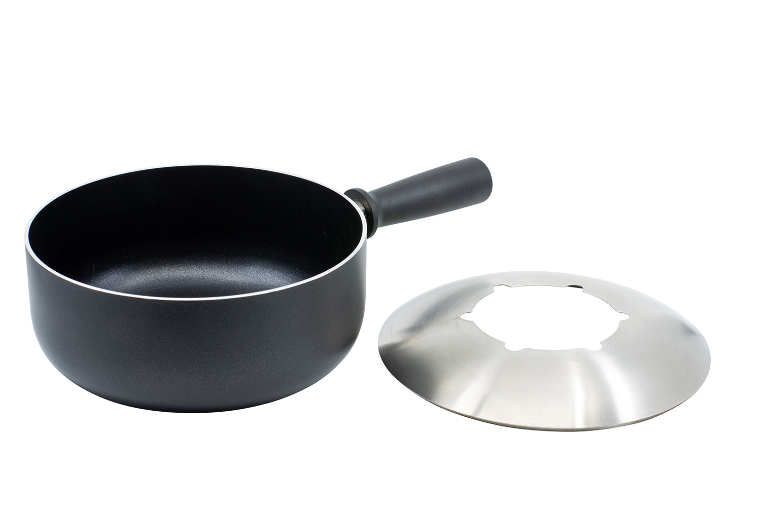 Kadastar Caquelon Elegance – Ø 22 cm, Aluminium, für Käsefondue, Gas, Schwarz